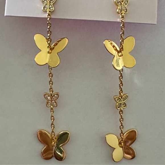 Kate spade ♠️ long butterfly delicate earrings - Picture 3 of 4